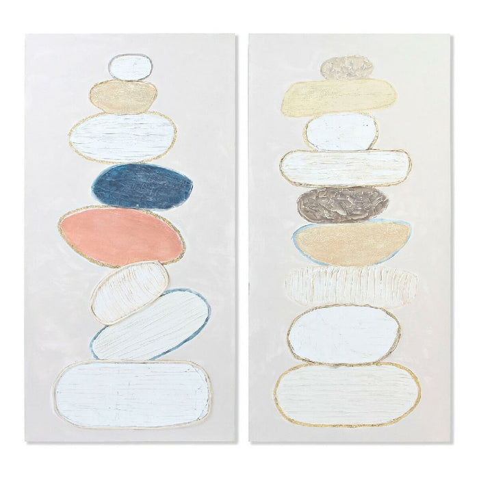 Tablou DKD Home Decor Stones 60 x 3,8 x 120 cm Scandinav (2 Unități)
