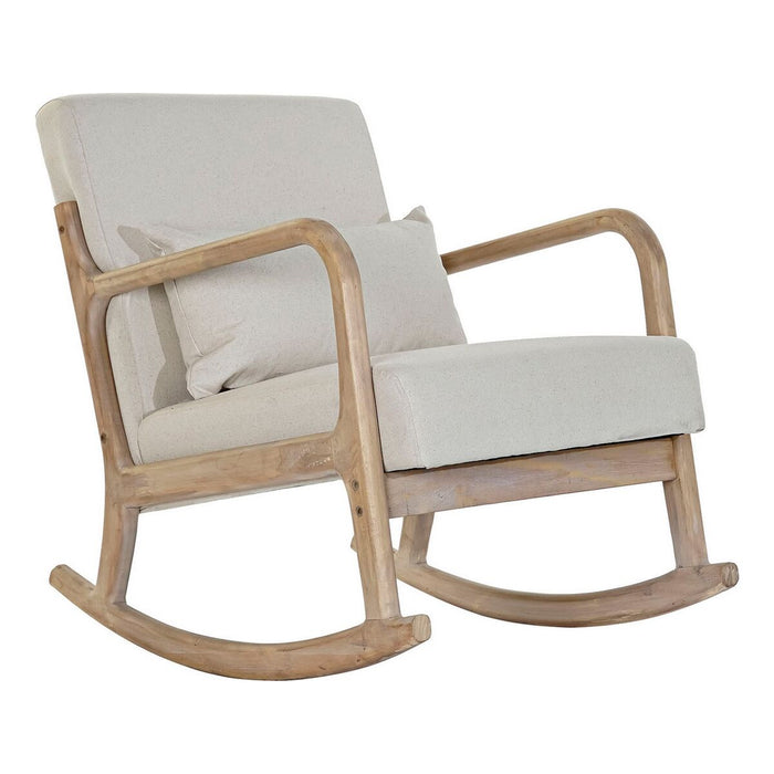 Fotoliu DKD Home Decor Bej Natural Lemn de cauciuc Sixties 66 x 85 x 81 cm