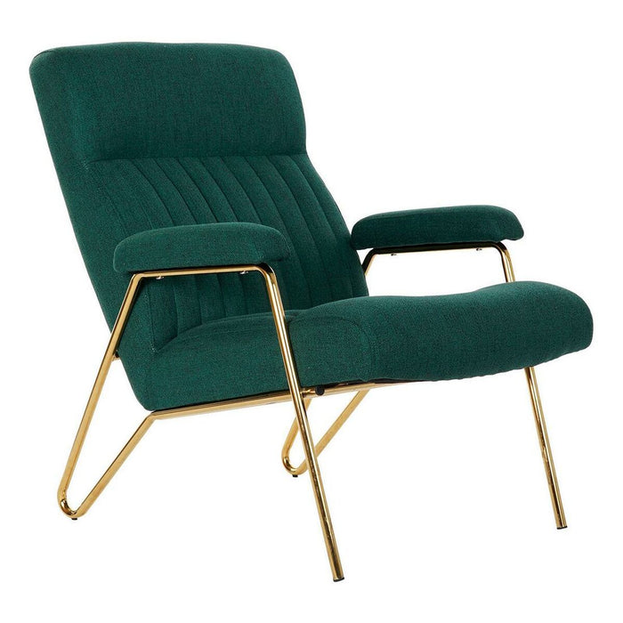 Fotoliu DKD Home Decor 8424001795499 Auriu* Metal Poliester Verde (69 x 90 x 90 cm)