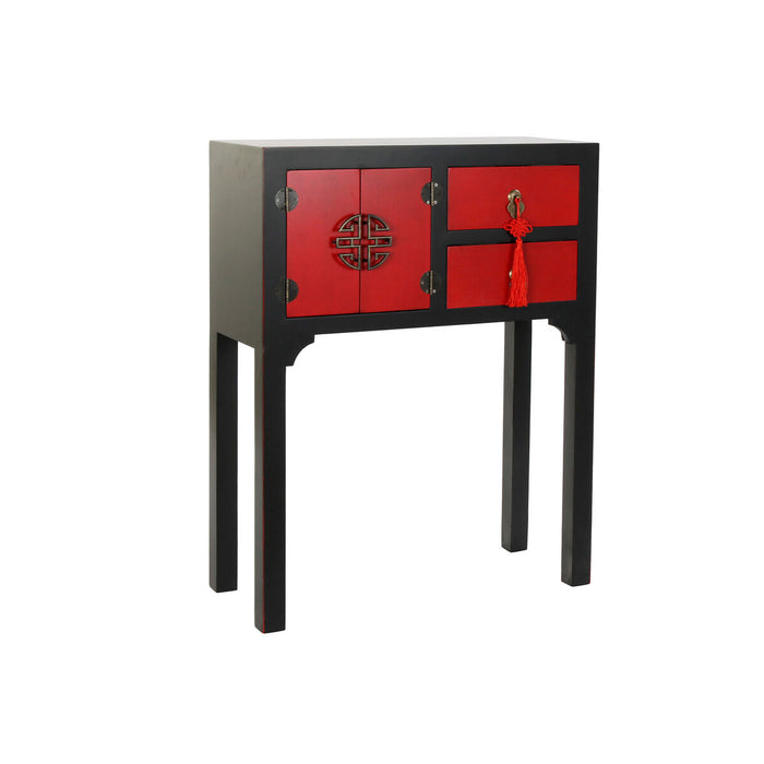 Consolă DKD Home Decor 63 x 27 x 83 cm Brad Negru Portocaliu Plastic Lemn MDF