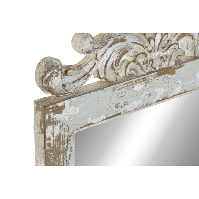 Oglindă de perete DKD Home Decor Alb Brad Oglindă Lemn MDF 39 x 3 x 108 cm