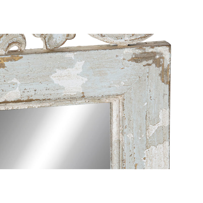 Oglindă de perete DKD Home Decor Alb Brad Oglindă Lemn MDF 39 x 3 x 108 cm