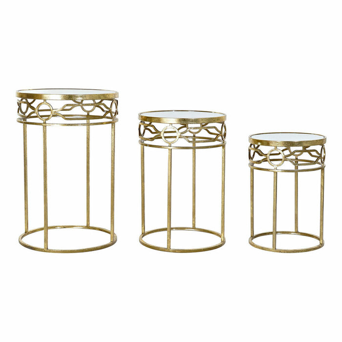 Set de 3 mese DKD Home Decor Aur Auriu* 46 x 46 x 70 cm