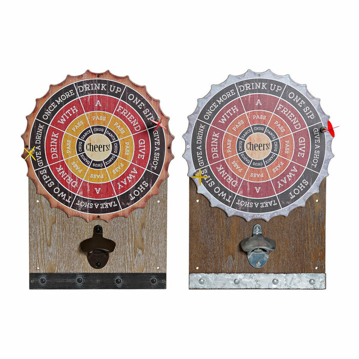 Deschizător de sticle DKD Home Decor Maro Multicolor Fier Plastic Lemn MDF 27,5 x 4 x 40 cm