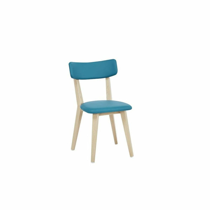 Scaun de Sufragerie DKD Home Decor 51 x 46 x 76 cm Natural Albastru Metal Poliuretan