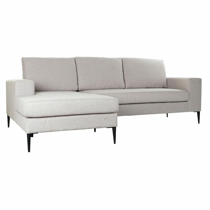 Canapea Șezlong DKD Home Decor Gri Poliester Metal (240 x 160 x 88 cm)