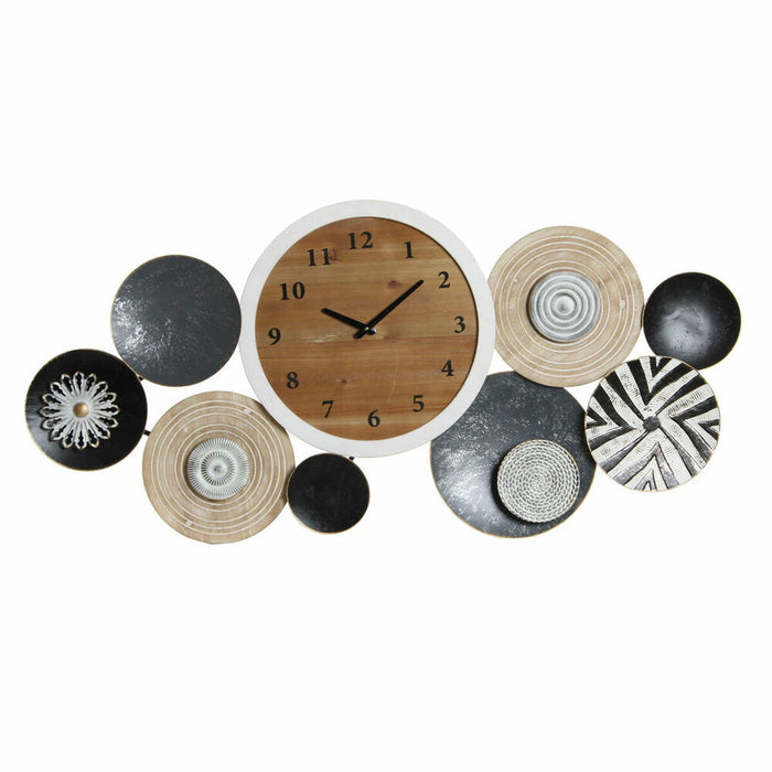 Ceas de Perete DKD Home Decor Metal Lemn (105.4 x 6.5 x 51.5 cm)