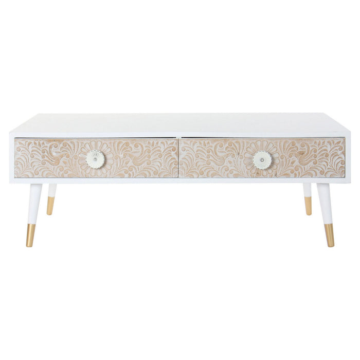 Mobilă TV DKD Home Decor Alb Brad Maro Deschis (120 x 65 x 42 cm)