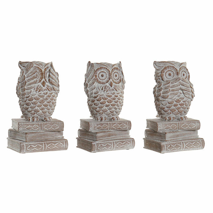 Figură Decorativă DKD Home Decor Alb Bufniță murat 11 x 11 x 20 cm (3 Unități)