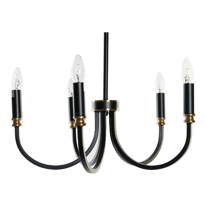 Lustră DKD Home Decor Negru Metal 25W 220 V Auriu* (52 x 52 x 68 cm)