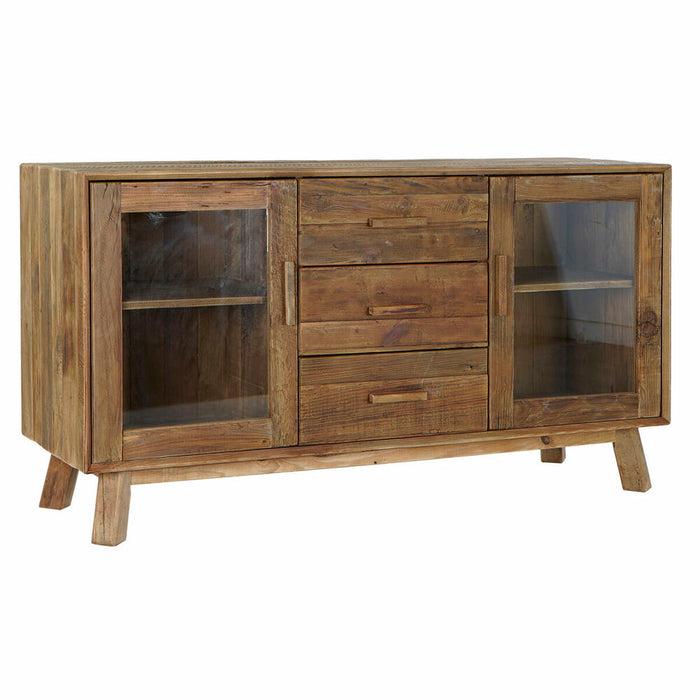 Servantă DKD Home Decor Natural Lemn Geam Lemn Reciclat 160 x 48 x 85 cm