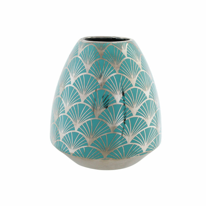 Vază DKD Home Decor Porțelan Turquoise Oriental Cromat 16 x 16 x 18 cm