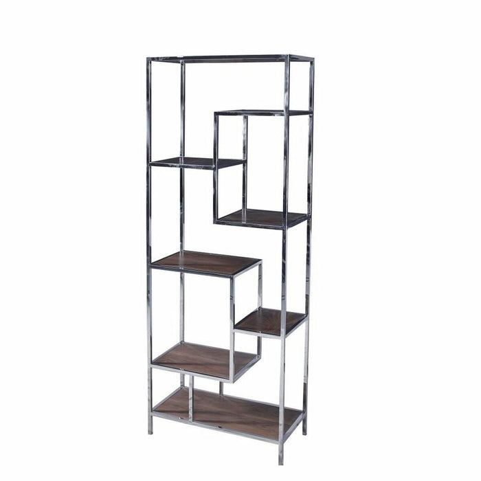 Raft DKD Home Decor Argintiu Oțel Lemn MDF (80 x 40 x 200 cm)