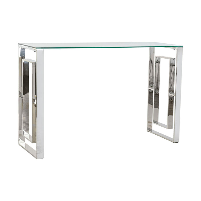 Masa laterală DKD Home Decor Geam Oțel Metalizat Modern (120 x 40 x 78 cm)