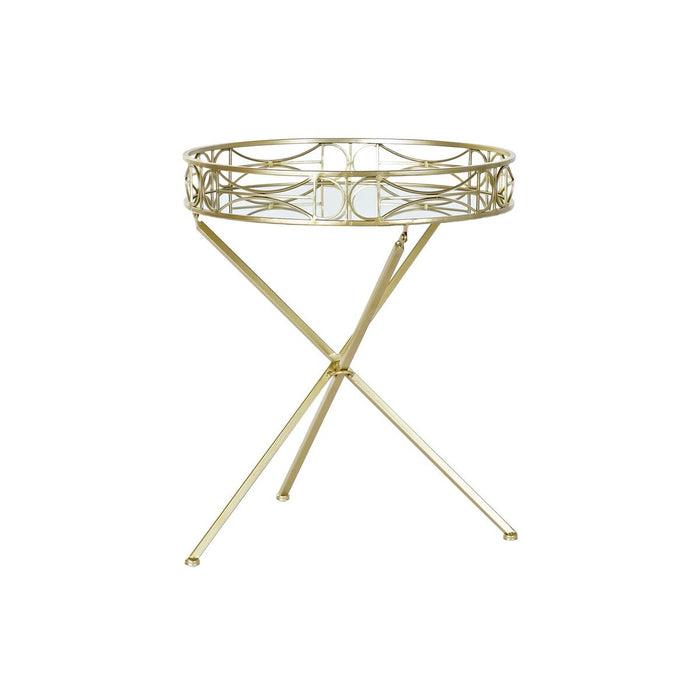 Masa laterală DKD Home Decor Oglindă Auriu* Metal (48,5 x 48,5 x 58,5 cm)