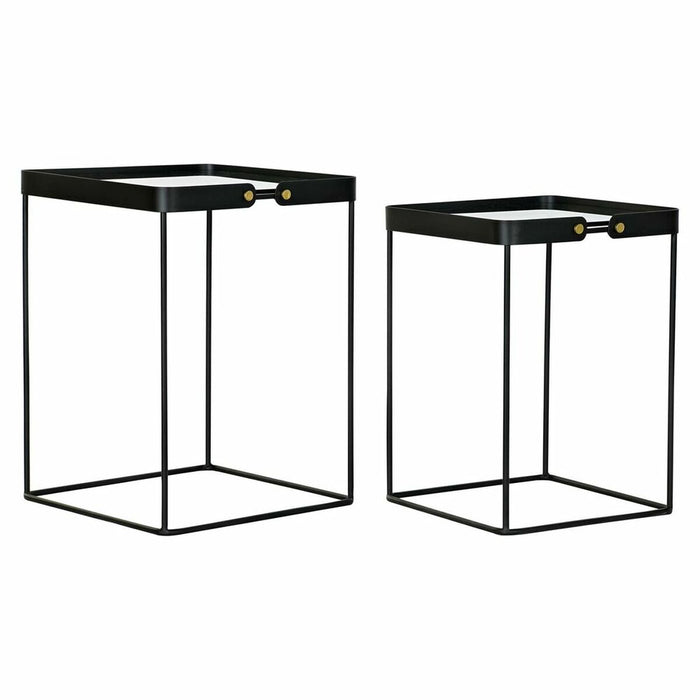 Set de 2 Măsuțe DKD Home Decor Negru Auriu* 42 x 42 x 56 cm