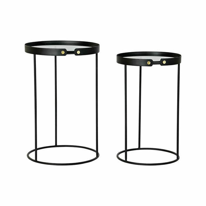 Set de 2 Măsuțe DKD Home Decor Negru Auriu* 30 x 40 cm 38 x 38 x 59 cm