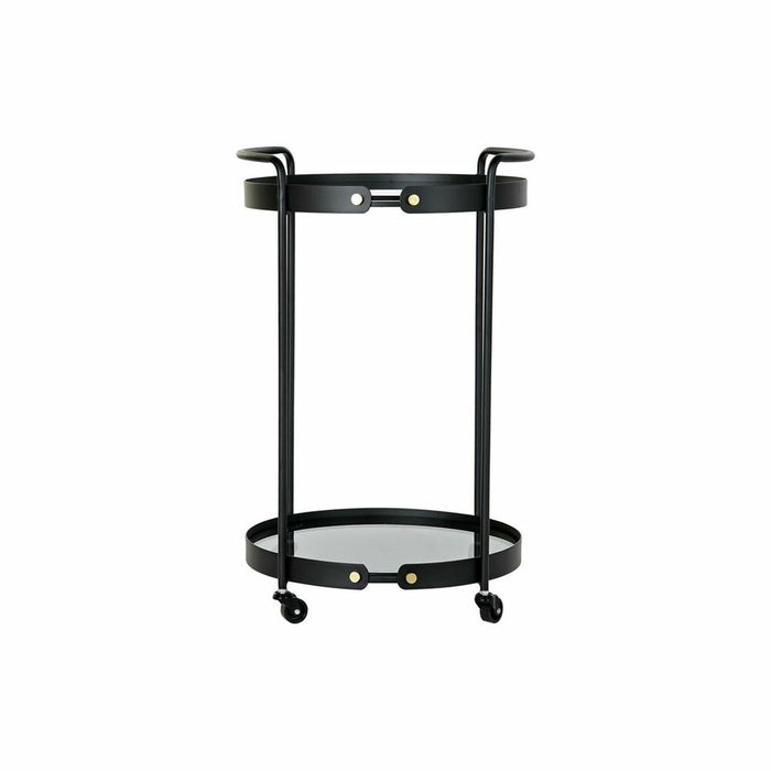 Masa laterală DKD Home Decor Geam Negru Metal (47 x 46 x 71 cm)