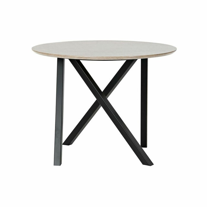 Masa laterală DKD Home Decor 65 x 65 x 49,5 cm Negru Metal Lemn Maro Deschis