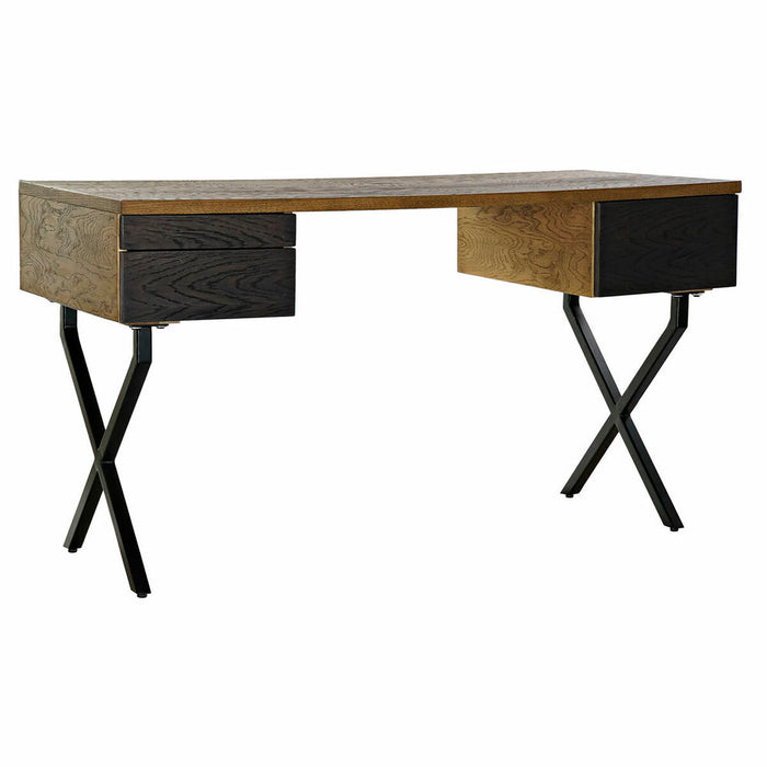 Birou DKD Home Decor Metal Dub Maro închis (140 x 60 x 77 cm)