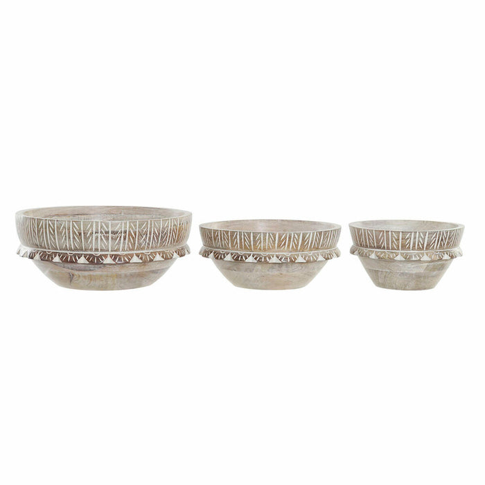 Decorațiune pentru Centrul Mesei DKD Home Decor Maro Deschis Colonial Lemn de mango (30,5 x 30,5 x 12,7 cm)