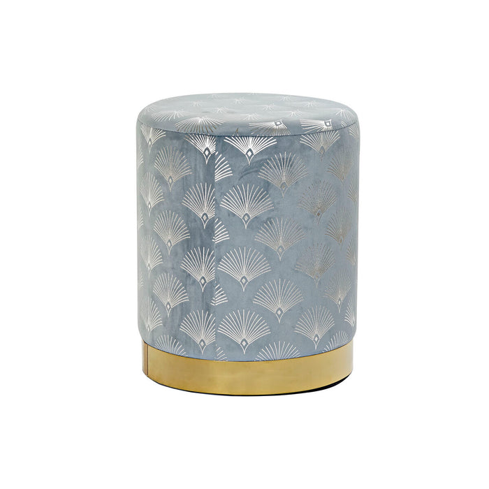 Suport pentru Picioare DKD Home Decor Albastru Poliester Metal Auriu* (35 x 35 x 43 cm)