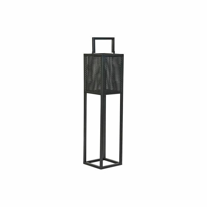 Suport de Lumânări DKD Home Decor Negru Metal Geam (20 x 20 x 82 cm)