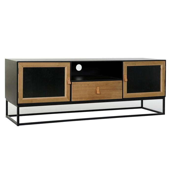Mobilă TV DKD Home Decor Negru Lemn Metal Geam (140 x 40 x 50 cm)