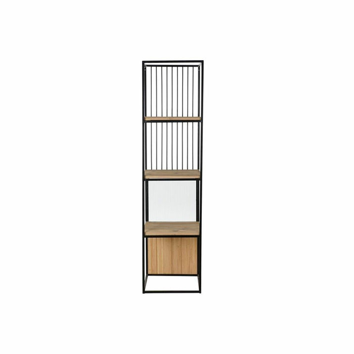 Raft DKD Home Decor Geam Natural Negru Metal Lemn 3 Rafturi (43 x 43 x 168 cm)