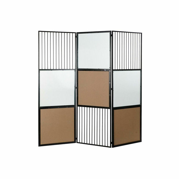 Paravan pliant DKD Home Decor Metal Bambus Geam (180 x 1.8 x 180 cm)
