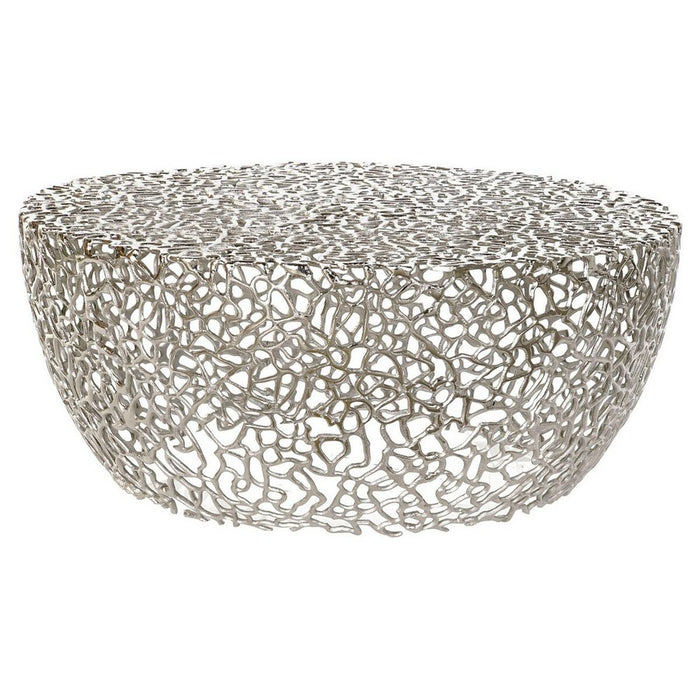 Masa laterală DKD Home Decor Argintiu Aluminiu Plastic 76 x 76 x 33 cm
