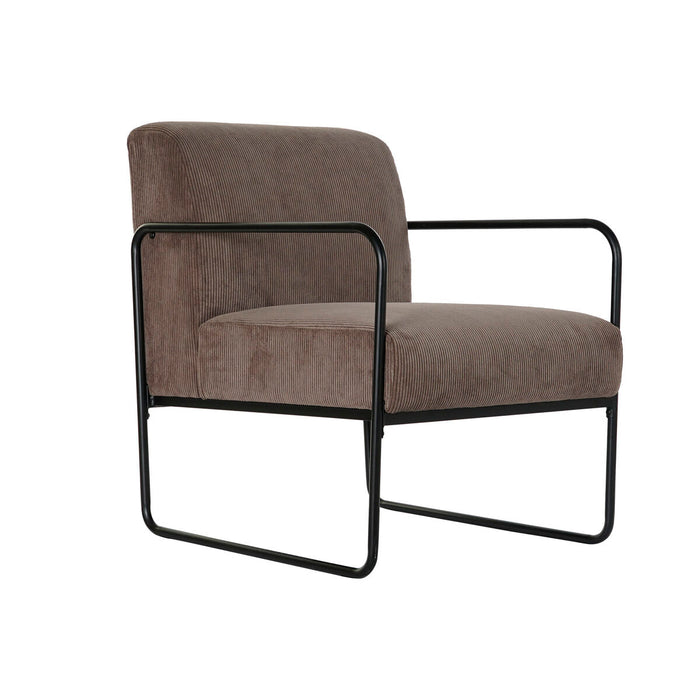 Fotoliu DKD Home Decor Negru Maro Poliester Fier (64 x 74 x 79 cm)