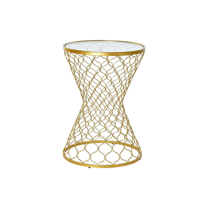Masa laterală DKD Home Decor Geam Auriu* Metal (46 x 46 x 65 cm)