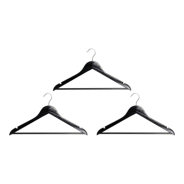 Set de umerașe DKD Home Decor Negru Lemn Metal Plastic 3 Piese 45 x 1,3 x 22 cm (3 pcs)