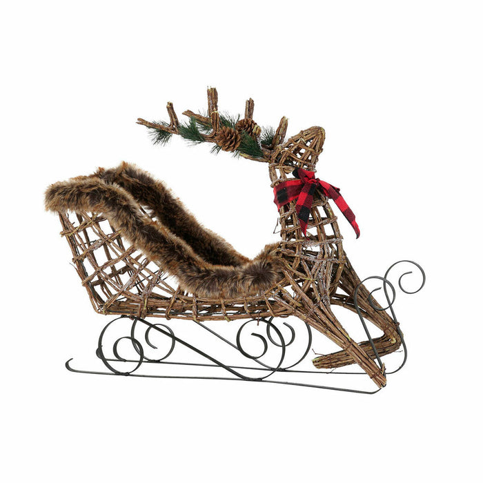 Sanie DKD Home Decor Natural Metal răchită Plastic Ren 68 x 20 x 47 cm
