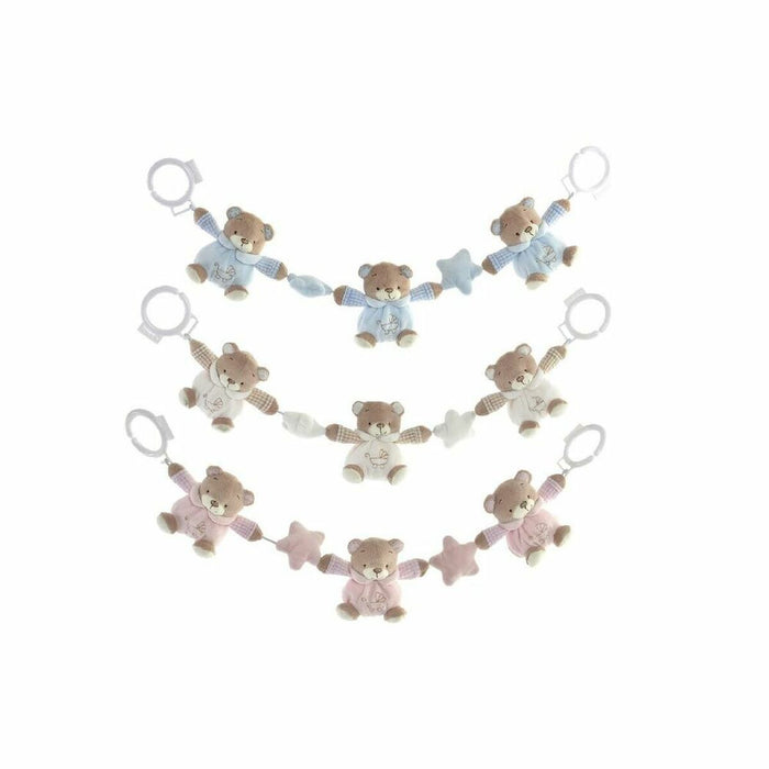 Jucărie de Pluș DKD Home Decor Alb Albastru celest Roz deschis Metal Infantil Urs 30 x 40 cm 68 x 6 x 9 cm (3 Piese)