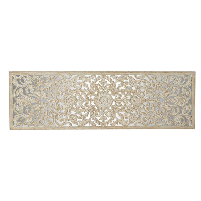 Tăblie de Pat DKD Home Decor Alb Auriu* Oglindă Lemn MDF 183 x 3 x 61 cm