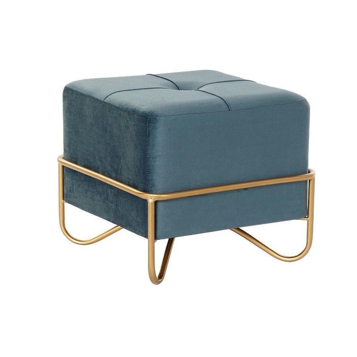 Banchetă DKD Home Decor 8424001850921 Albastru Multicolor Auriu* Spumă Metal Lemn MDF 42 x 42 x 38 cm