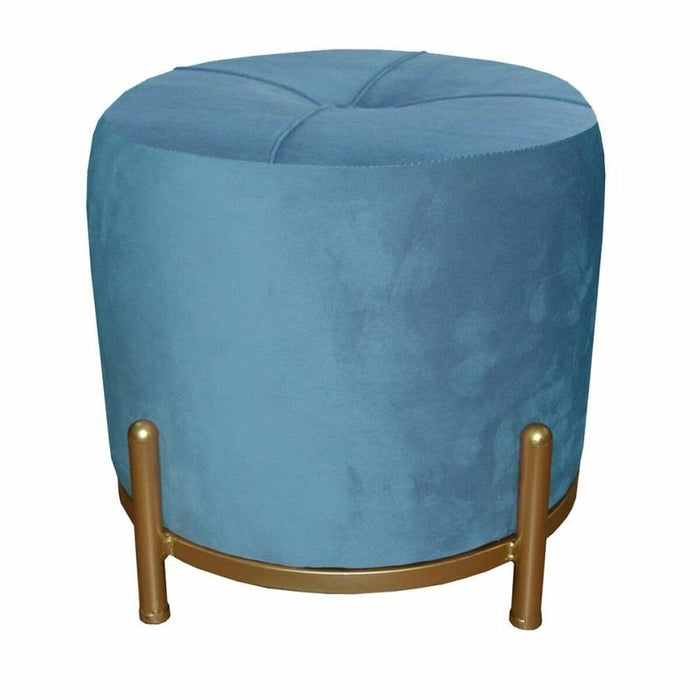 Suport pentru Picioare DKD Home Decor Albastru Poliester Metal Auriu* (38 x 38 x 34 cm)