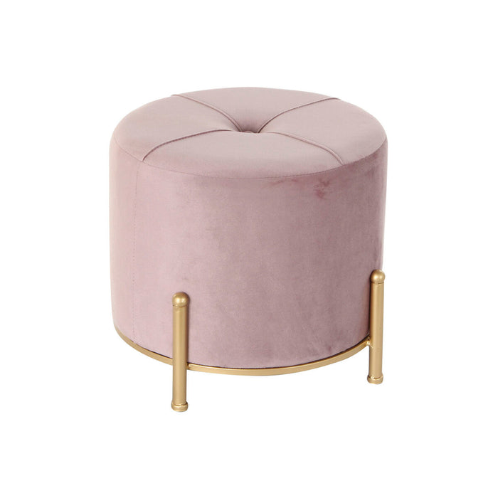 Suport pentru Picioare DKD Home Decor Roz Poliester Metal Auriu* (38 x 38 x 34 cm)