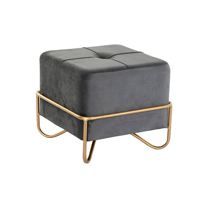 Banchetă DKD Home Decor 8424001851065 Gri Multicolor Auriu* Spumă Metal Lemn MDF 42 x 42 x 38 cm