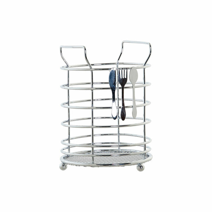 Organizator pentru tacâmuri DKD Home Decor Argintiu Metal Plastic 11,5 x 11,5 x 15 cm