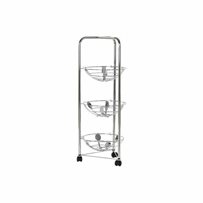 Fructieră DKD Home Decor Argintiu 28 x 28 x 74 cm Metal crom inoxidabil