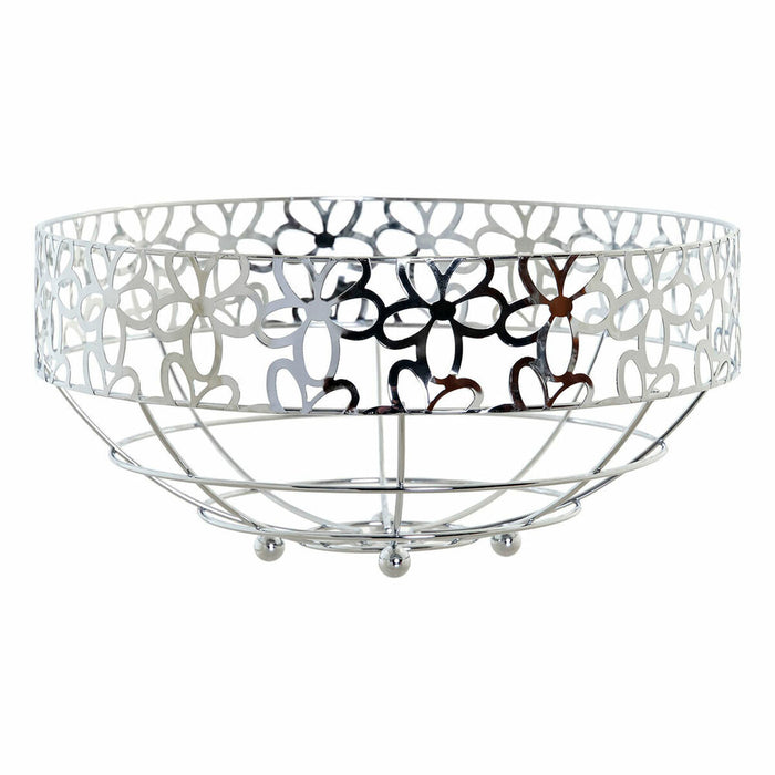 Fructieră DKD Home Decor Argintiu Metal Plastic 28 x 28 x 13,5 cm