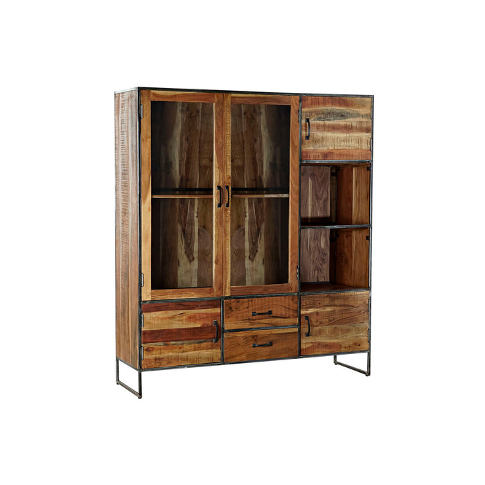 Stand Prezentare DKD Home Decor Metal Geam Salcâm Lemn Reciclat 140 x 40 x 160 cm