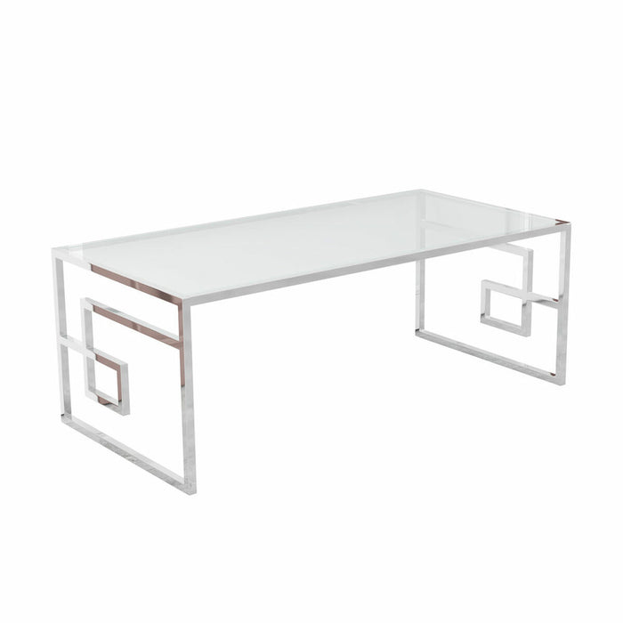 Masa laterală DKD Home Decor Geam Metal Argintiu (120 x 60 x 45 cm)