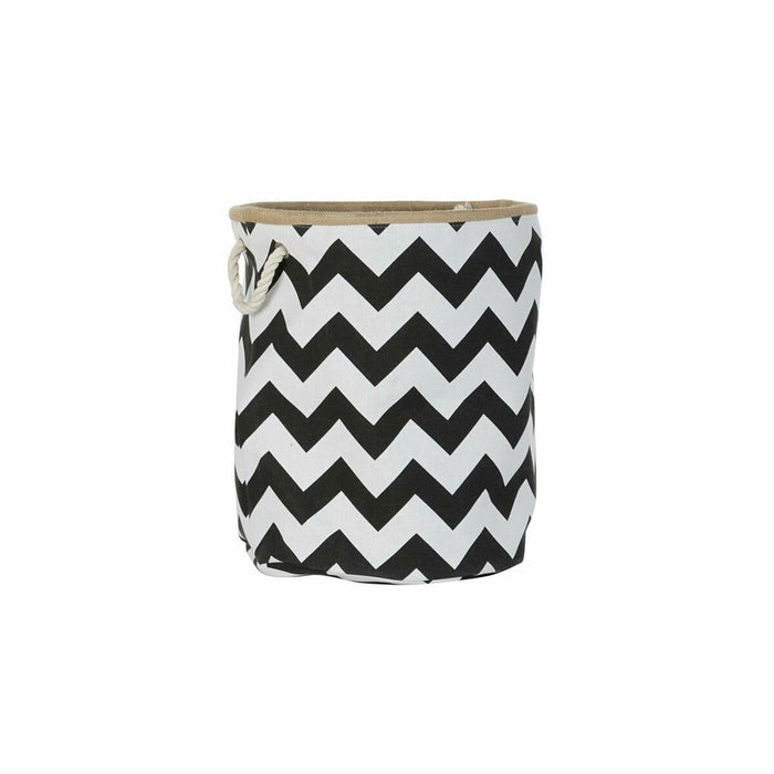 Coș DKD Home Decor Alb Negru Iută Zig-Zag Modern 38 x 38 x 45 cm