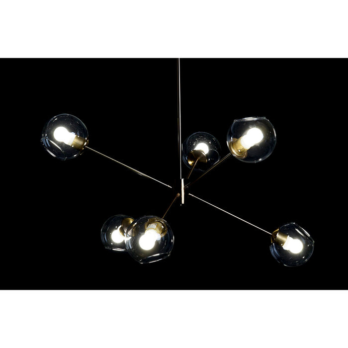 Lustră DKD Home Decor 90 x 75 x 60 cm Geam Auriu* Metal Transparent 50 W