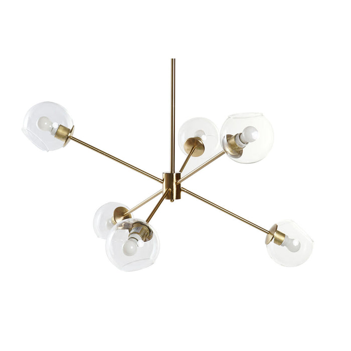 Lustră DKD Home Decor 90 x 75 x 60 cm Geam Auriu* Metal Transparent 50 W