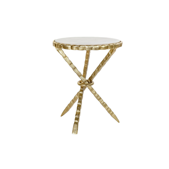 Masa laterală DKD Home Decor Alb Auriu* Aluminiu Marmură 43 x 43 x 54 cm